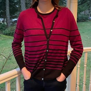 Maroon & Black Cardigan & Sweater